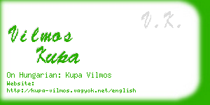 vilmos kupa business card